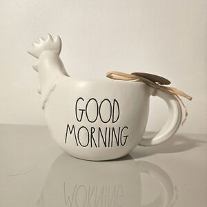 SOLD - Rae Dunn "Good Morning" Figural Rooster Farmline Chicken Mug